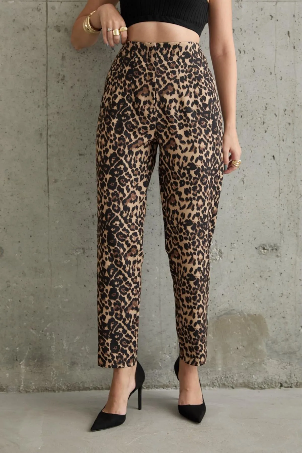 ELS Patterned Fabric Pants - Leopard - Hoofddorp