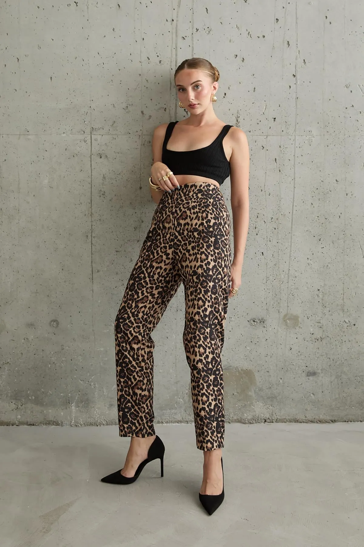 ELS Patterned Fabric Pants - Leopard - Hoofddorp