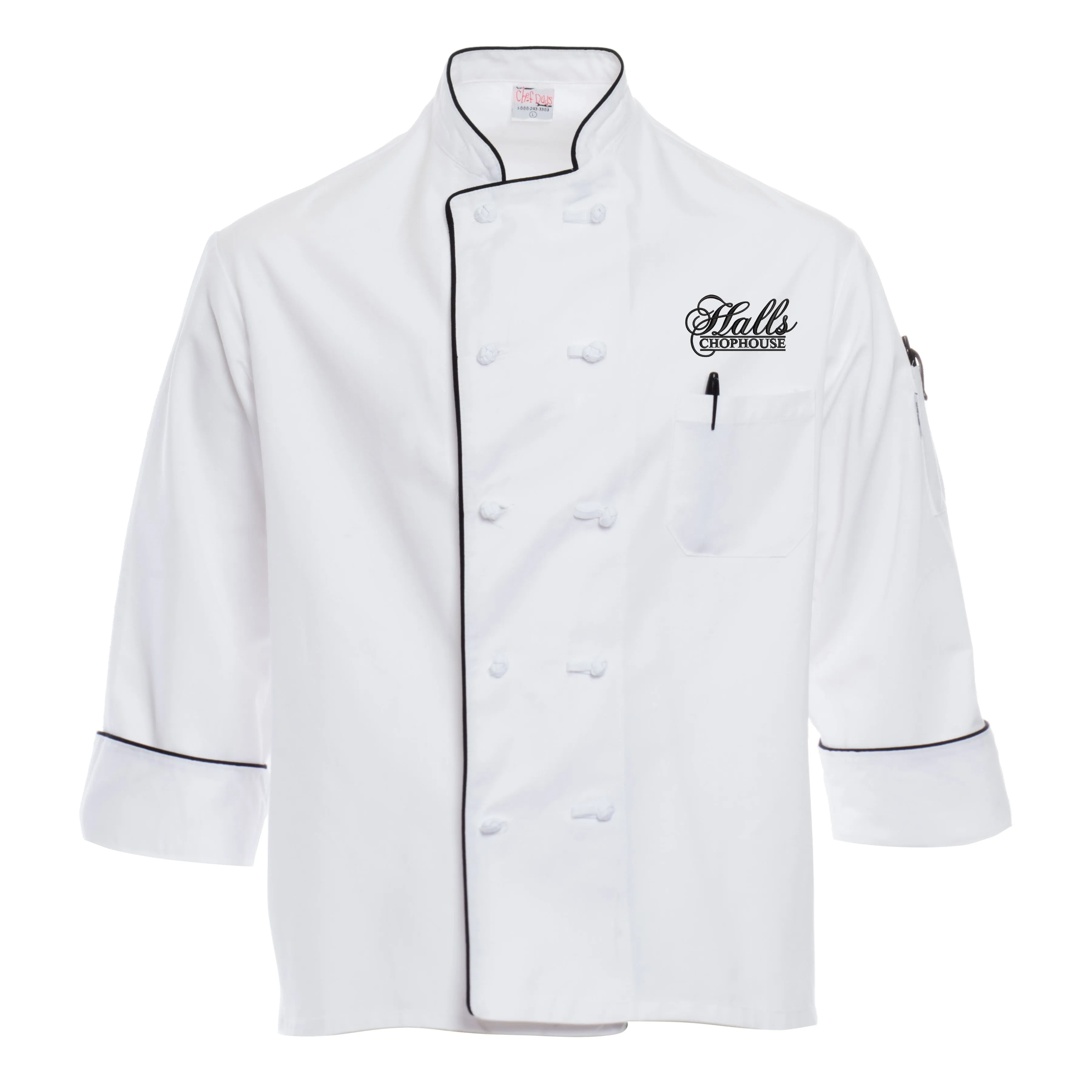 Executive Chef Coat with Black Piping