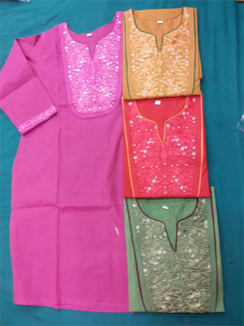 Fancy Embroidered Cotton Tunic top with Long sleeves
