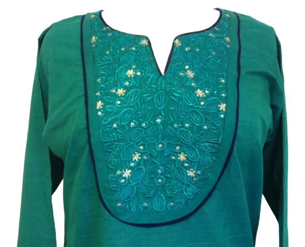 Fancy Embroidered Cotton Tunic top with Long sleeves