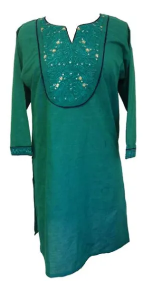 Fancy Embroidered Cotton Tunic top with Long sleeves