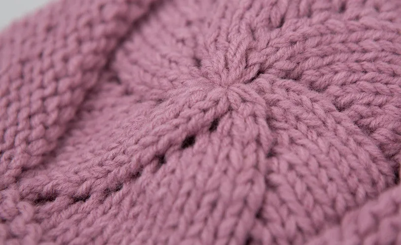 Florie Raspberry Knit Bonnet