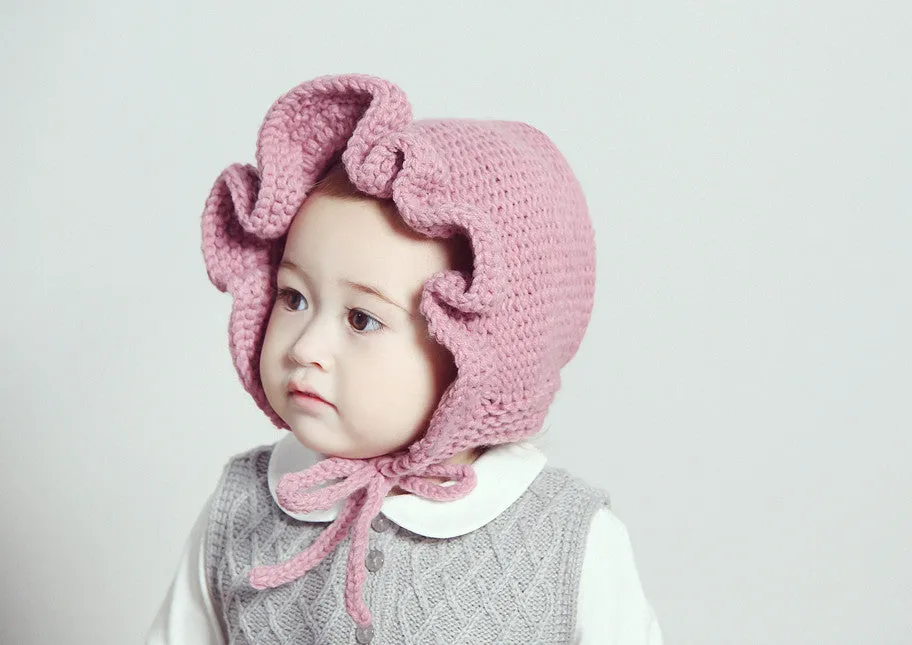 Florie Raspberry Knit Bonnet