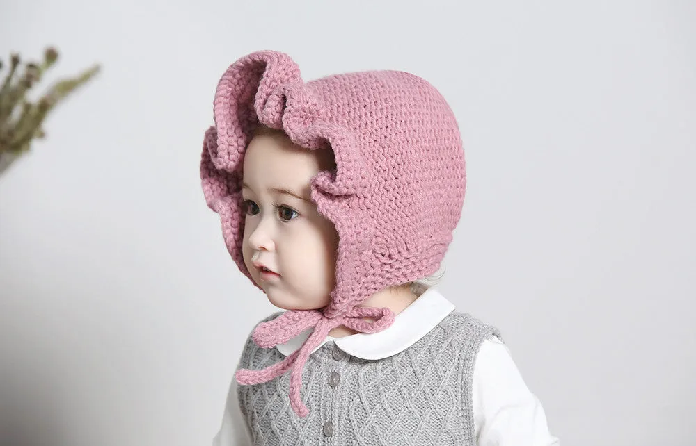 Florie Raspberry Knit Bonnet