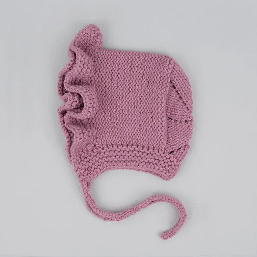 Florie Raspberry Knit Bonnet