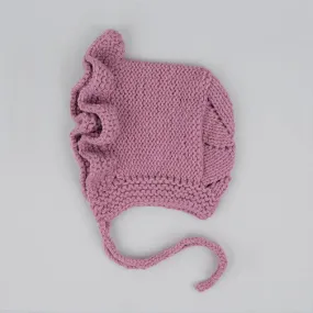 Florie Raspberry Knit Bonnet