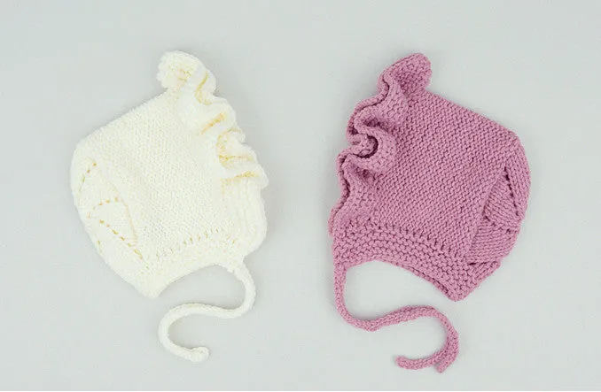 Florie Raspberry Knit Bonnet