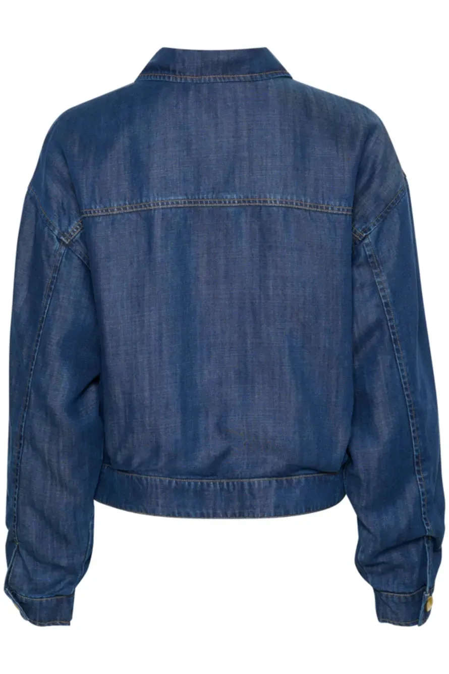 Friday Cropped Jacket | Dark Blue Denim