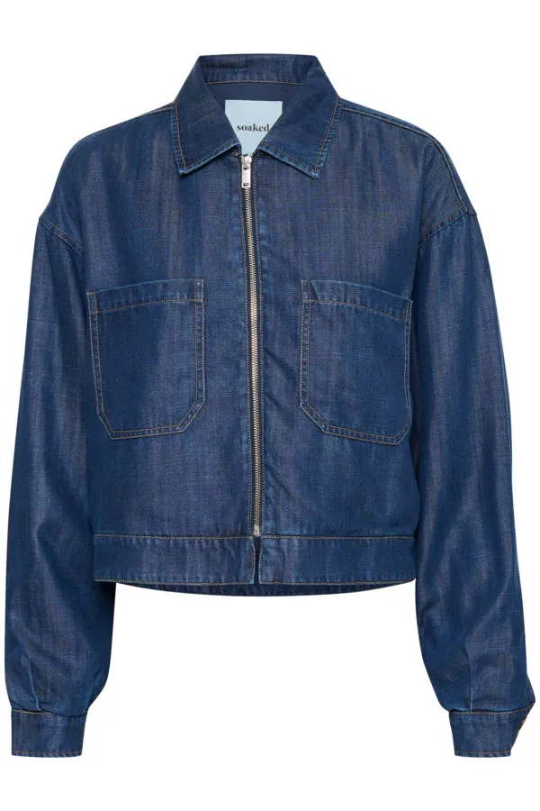 Friday Cropped Jacket | Dark Blue Denim
