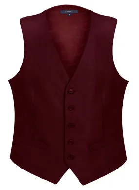 Gioberti Men's Burgundy Formal Suit Vest