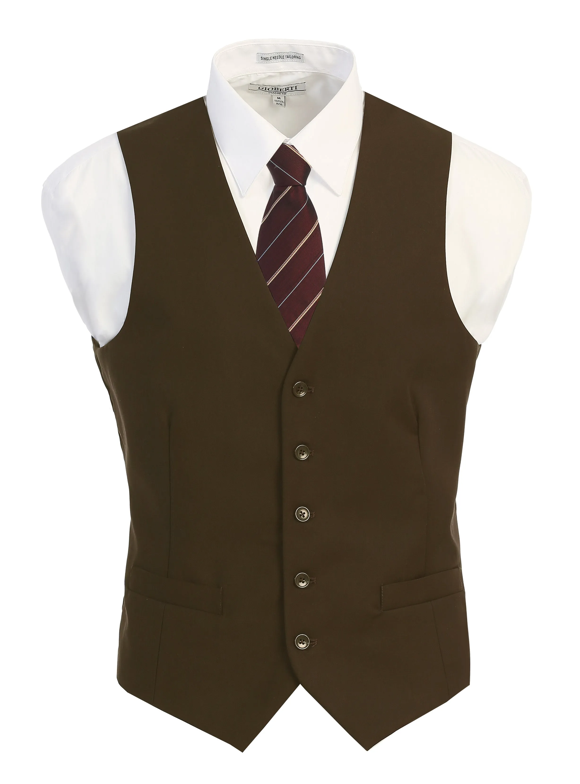 Gioberti Men's Light Brown Formal Suit Vest