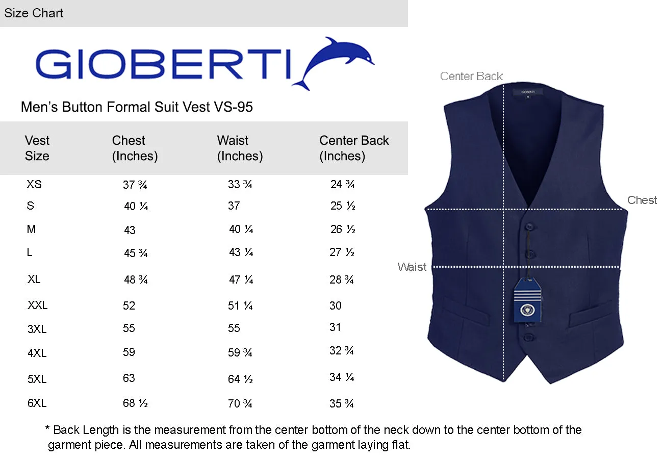 Gioberti Men's Light Brown Formal Suit Vest