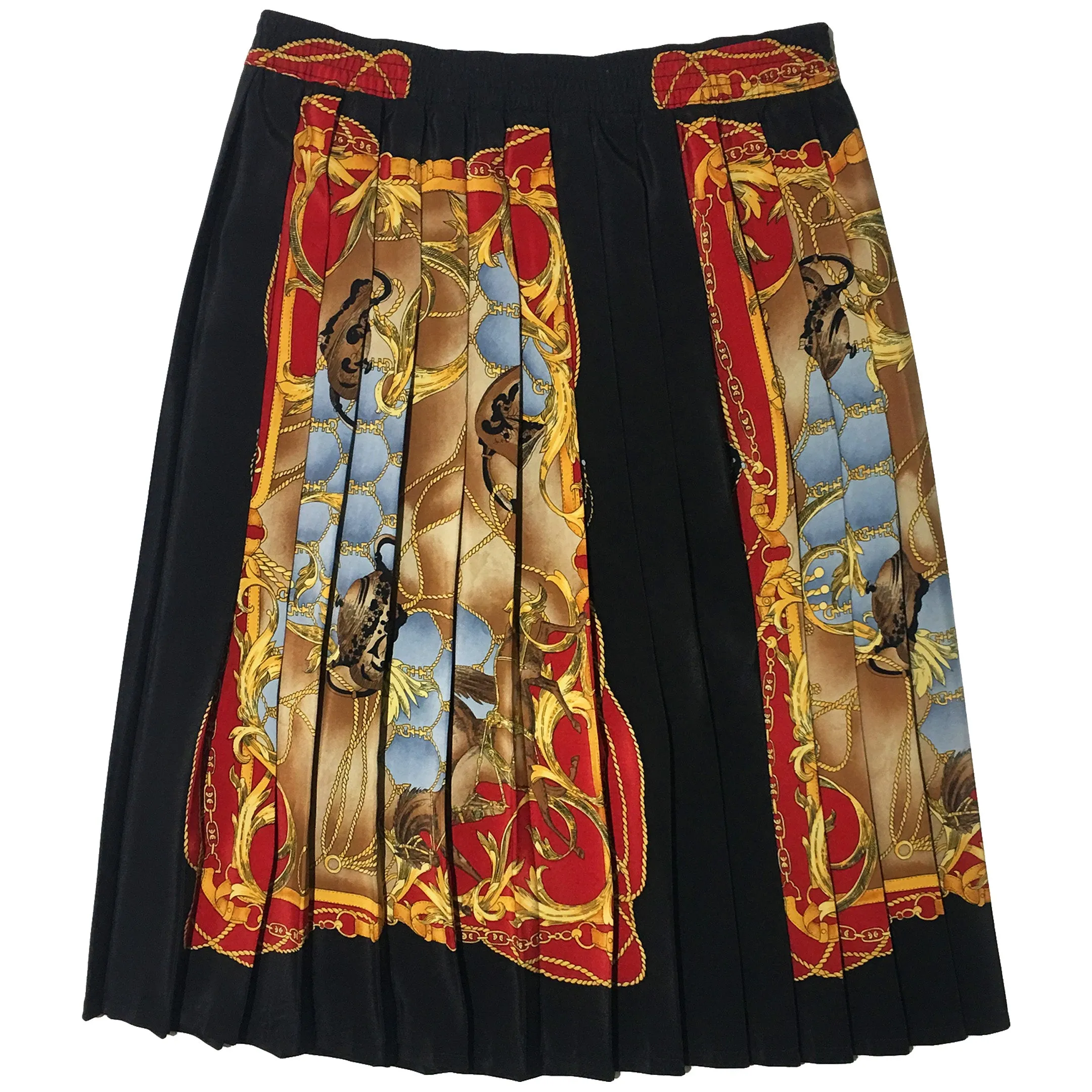 Gold & Red Horseback Riding Skirt