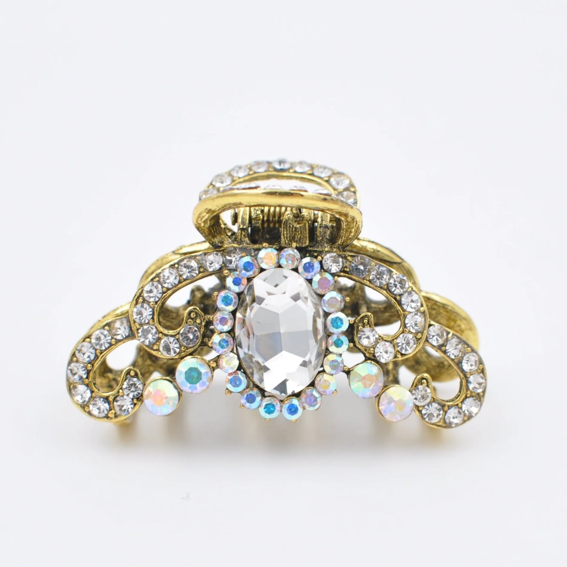 Gold Hair Claw with Rhinestone