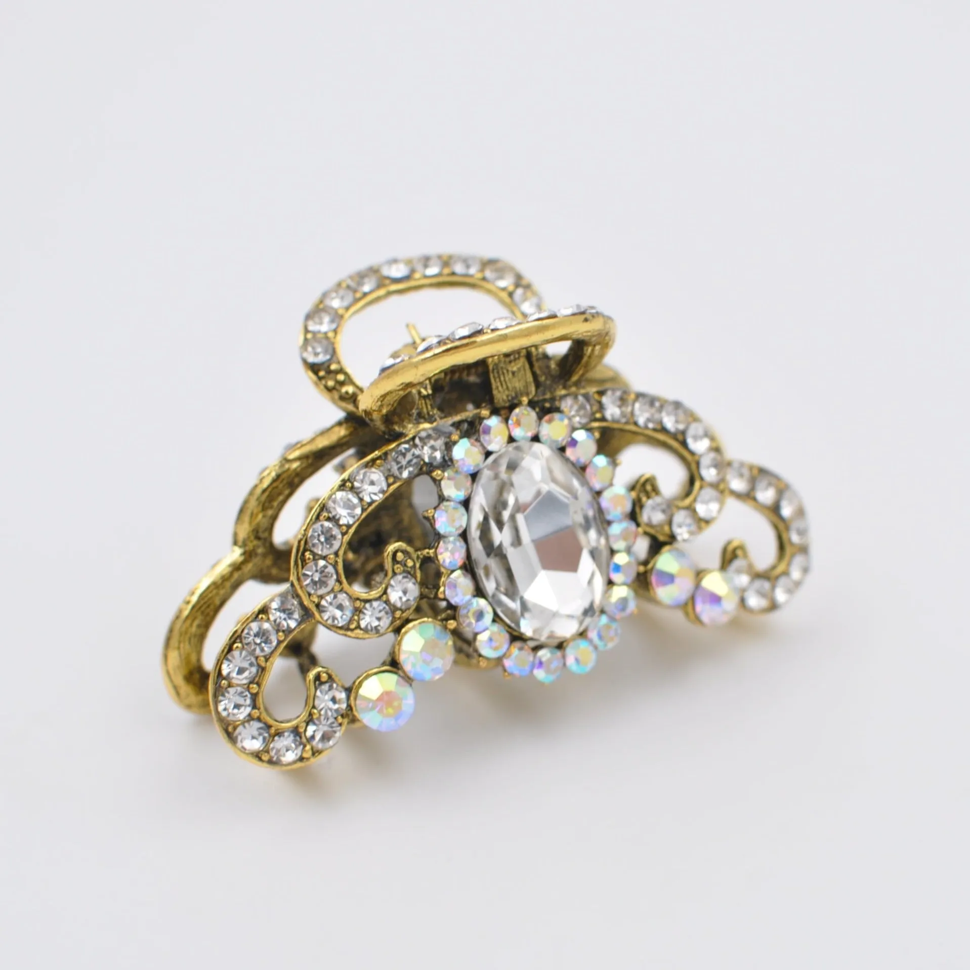 Gold Hair Claw with Rhinestone