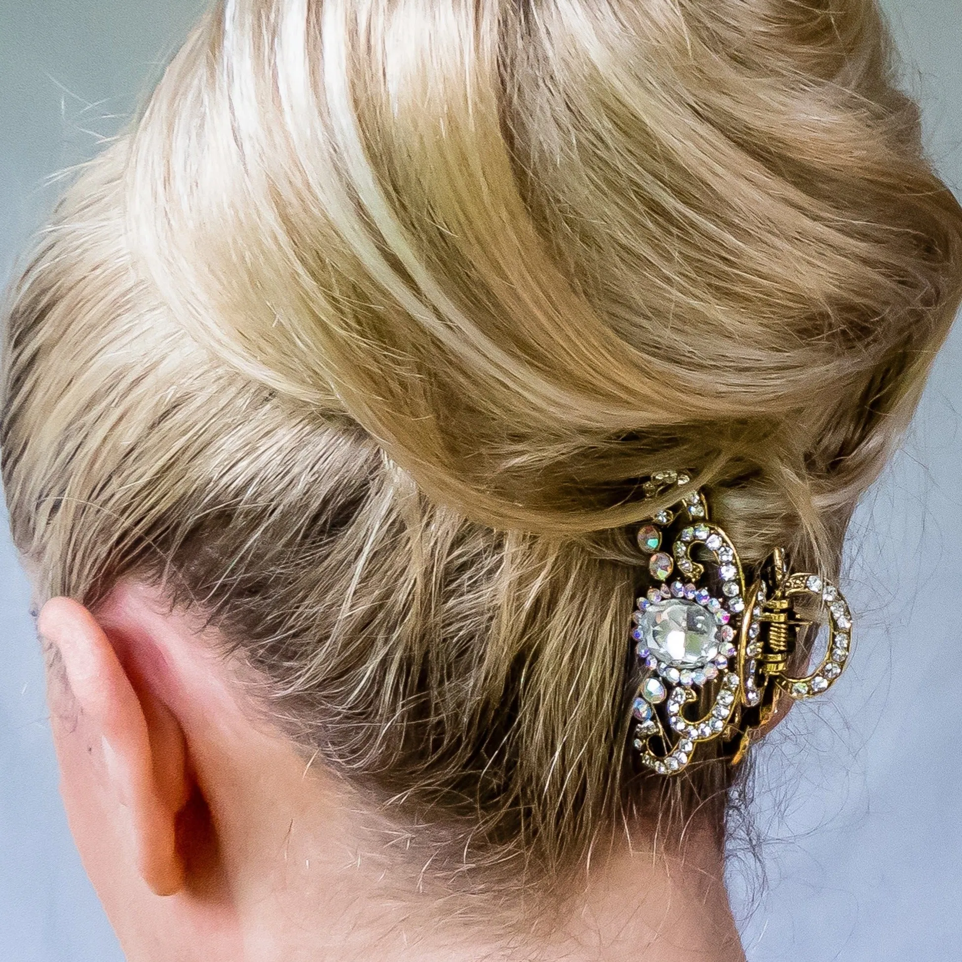 Gold Hair Claw with Rhinestone