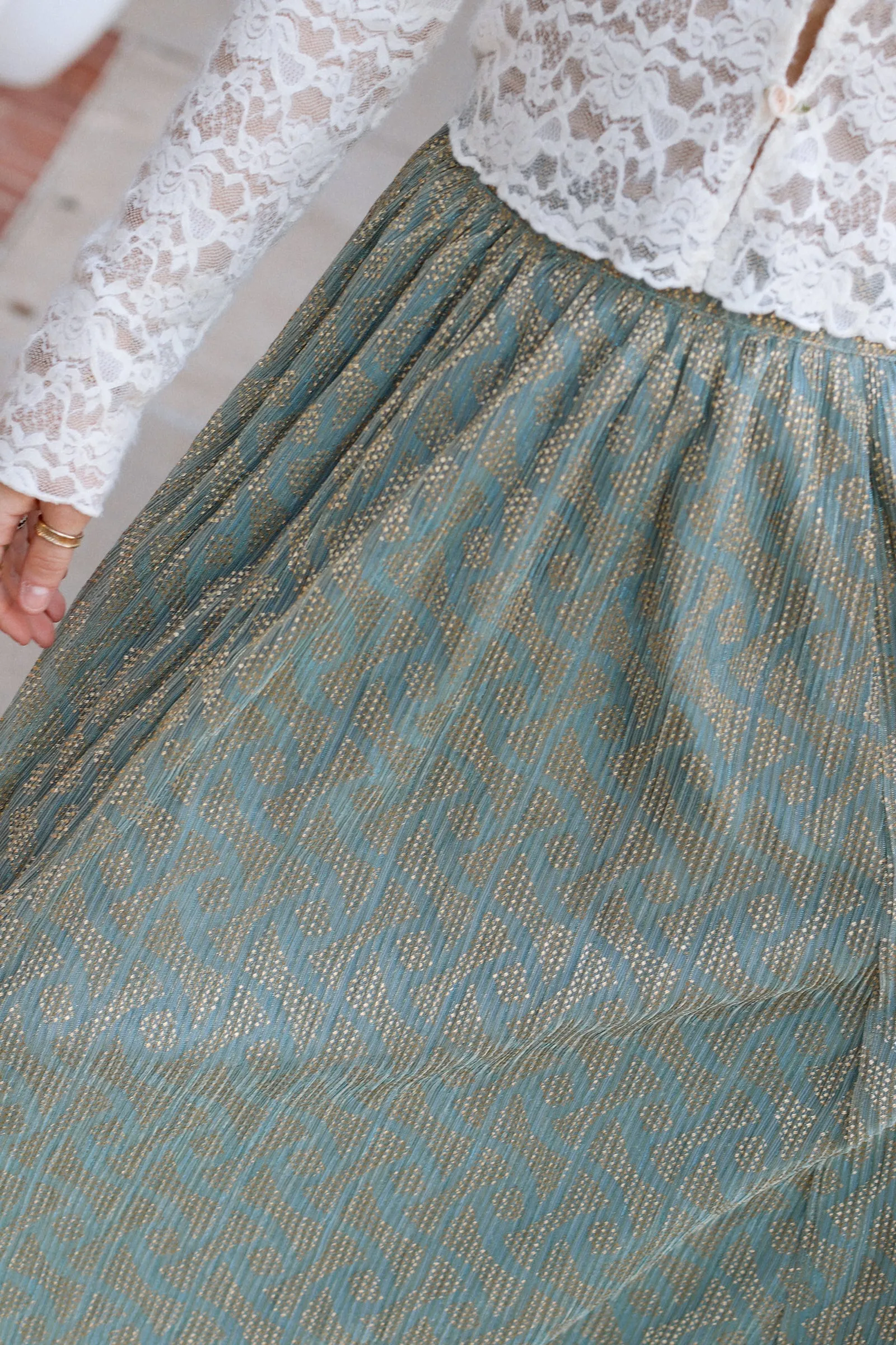 Goldie Flowy Midi Skirt  Sky