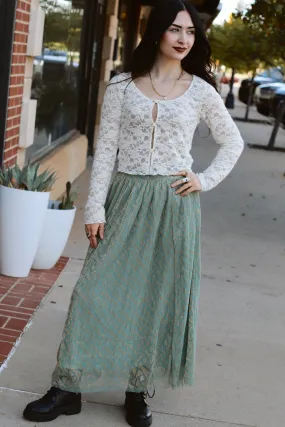 Goldie Flowy Midi Skirt  Sky