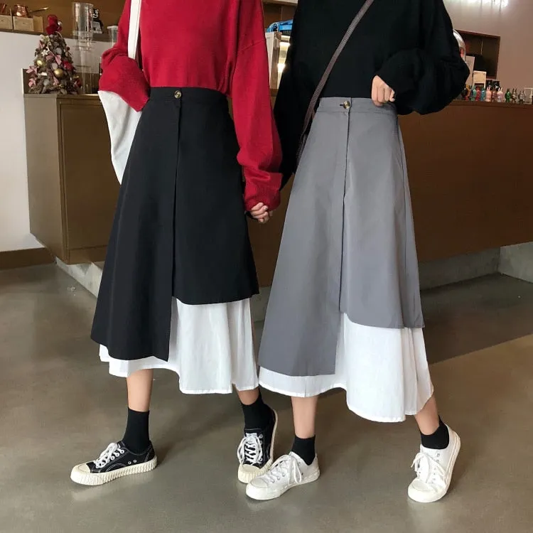 Grass Pleated Midi Skirt