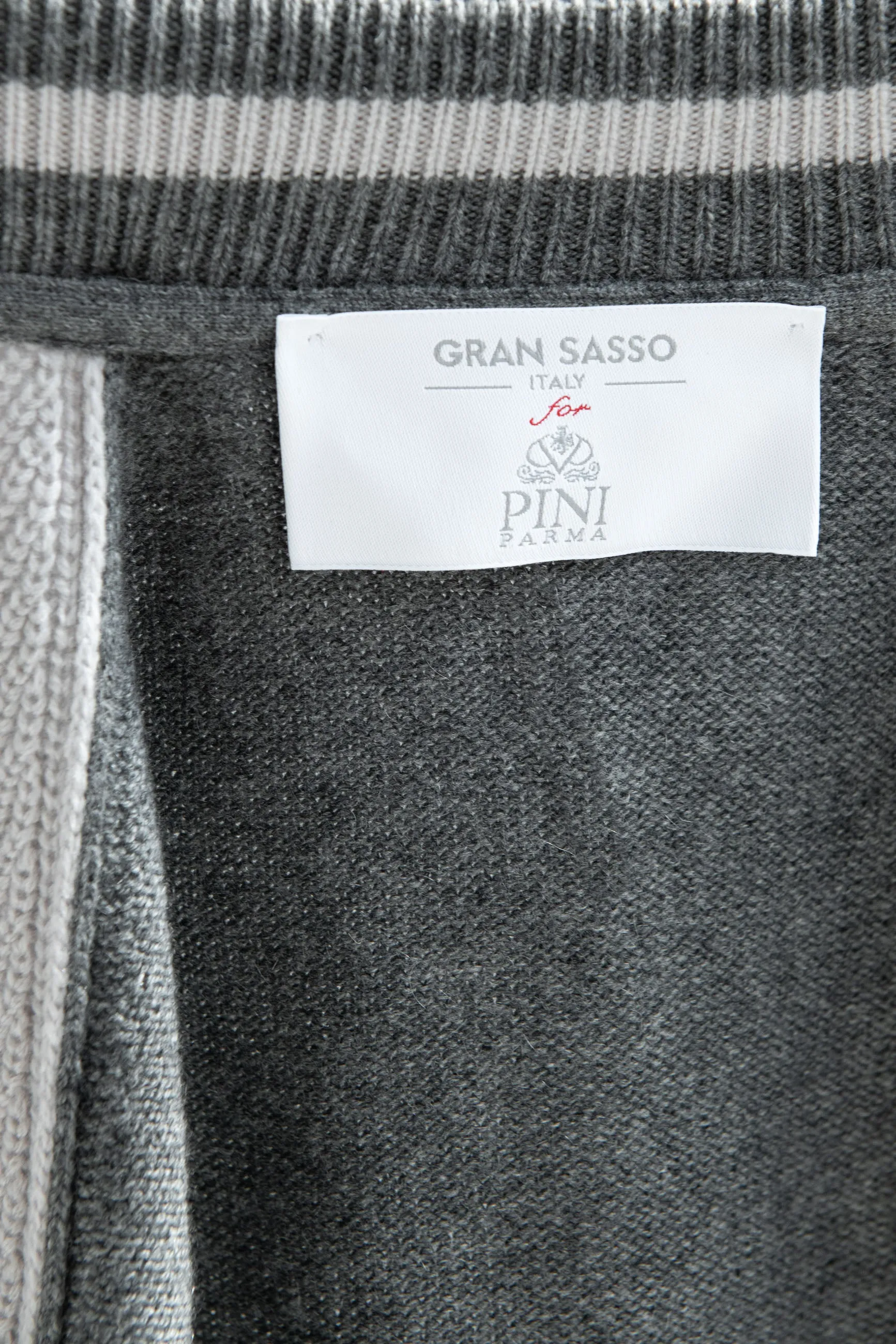 Grey knitted college bomber - Made in Italy