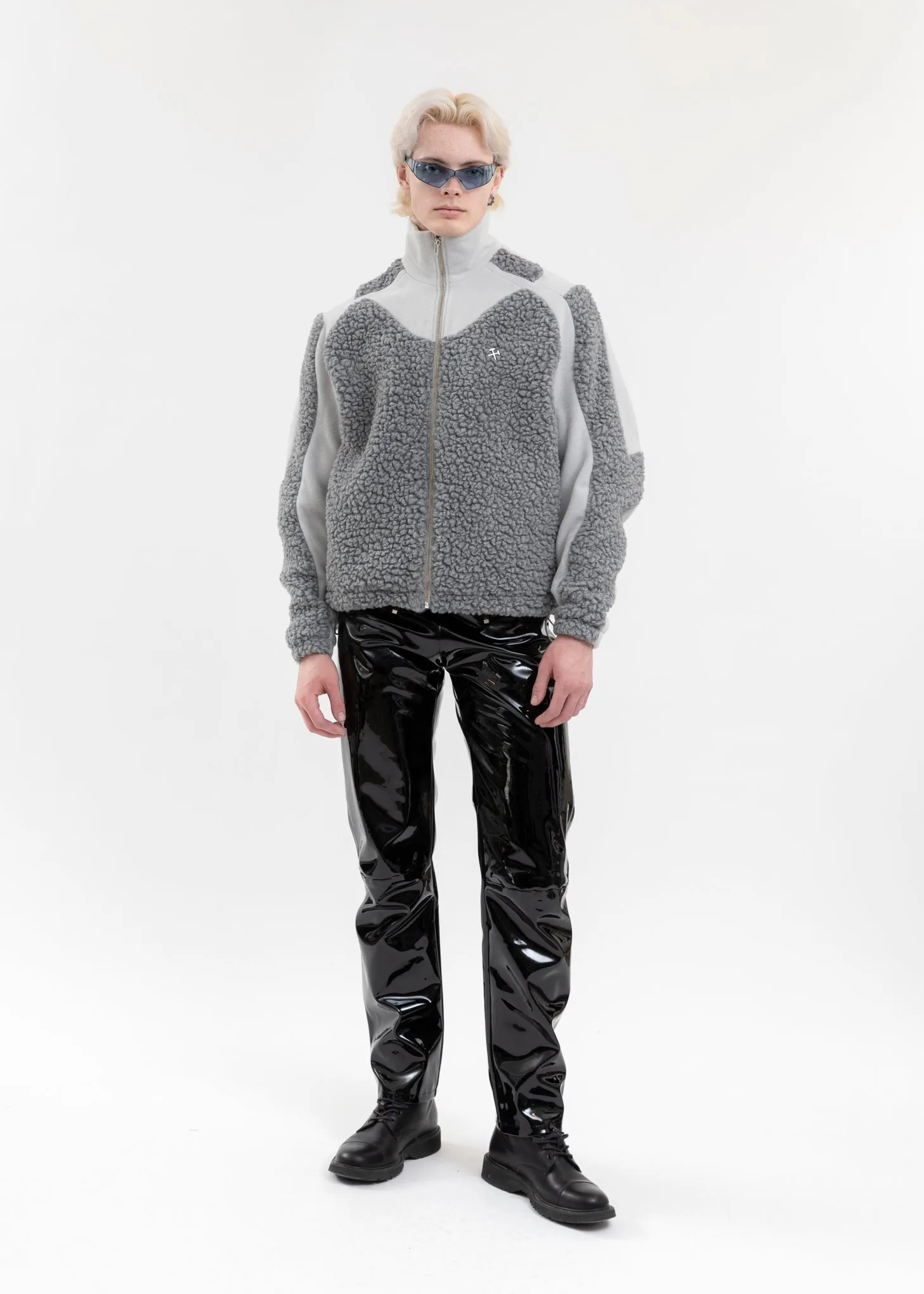 GREY TWO-TONE FLEECE JACKET