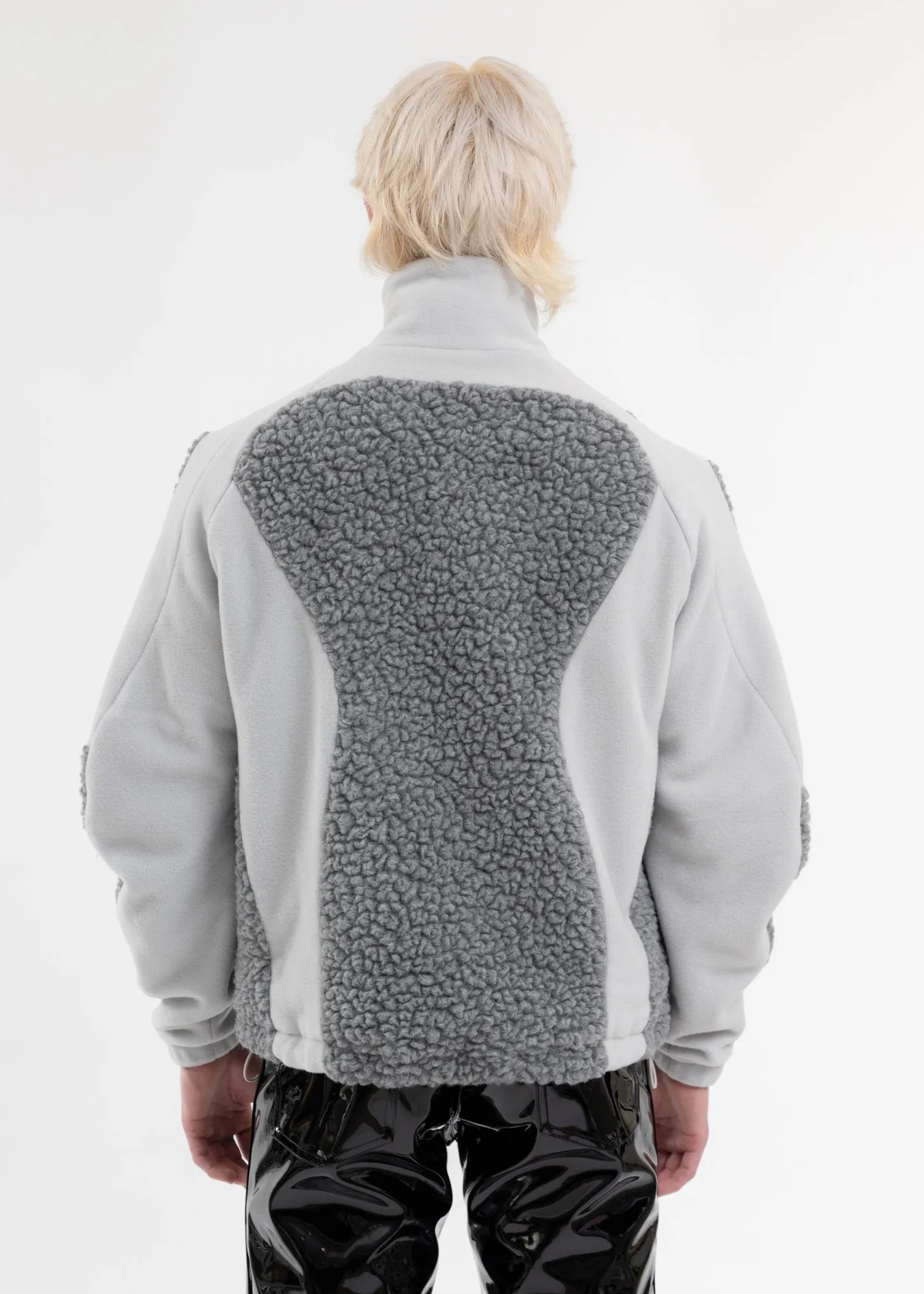 GREY TWO-TONE FLEECE JACKET