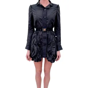 High Use Black Ruffle Coat