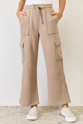 High Waist Cargo Wide Leg Pants (Online Only)