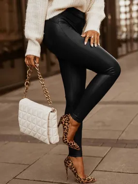 High Waist Leather Pants