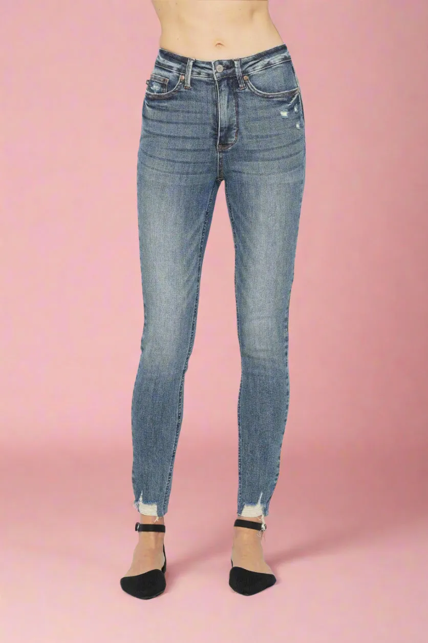 HW Vintage Wash Hem Destroy Skinny JB123