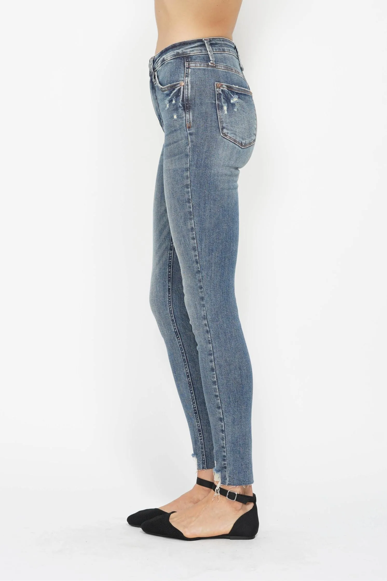 HW Vintage Wash Hem Destroy Skinny JB123