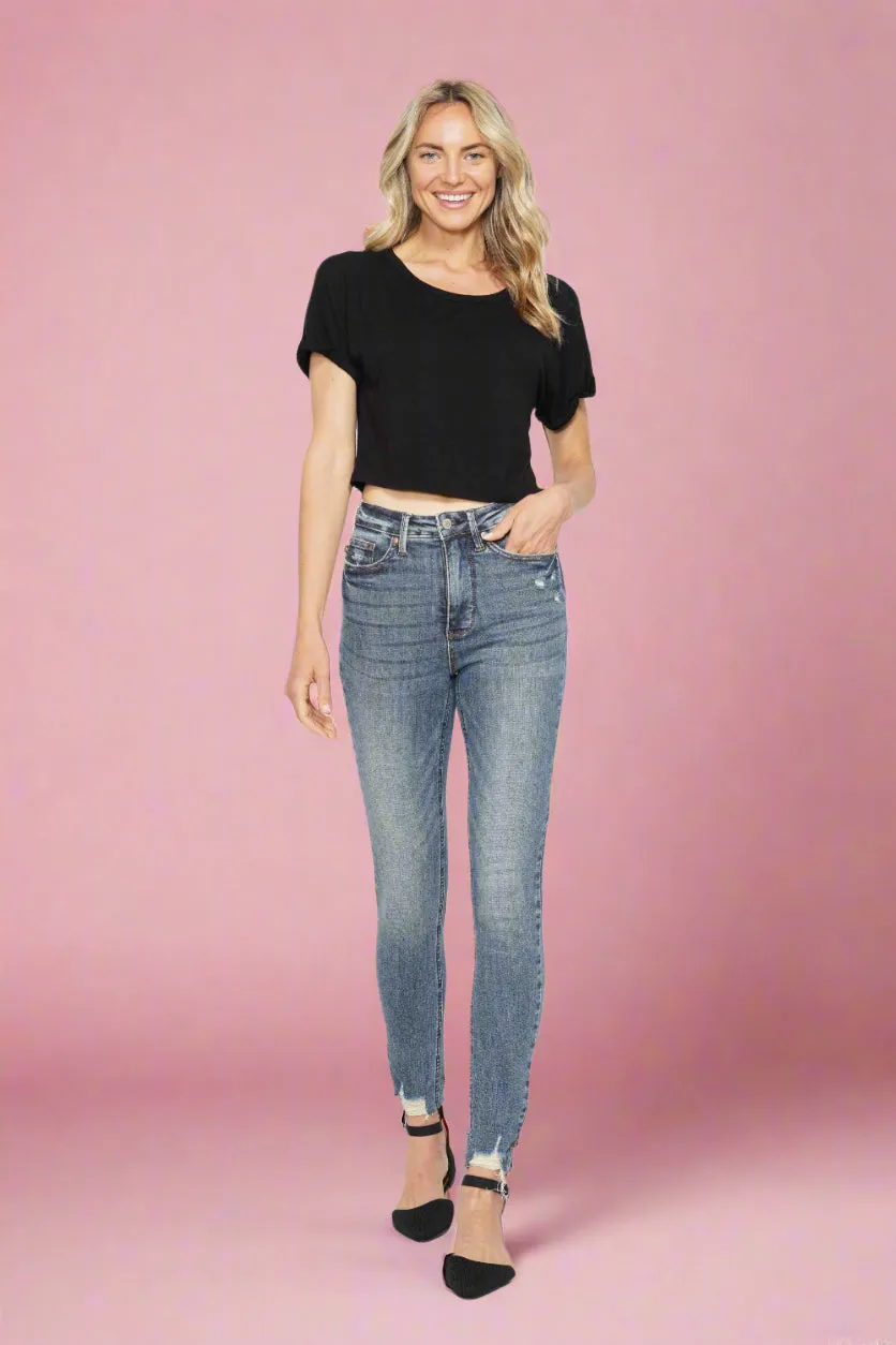 HW Vintage Wash Hem Destroy Skinny JB123