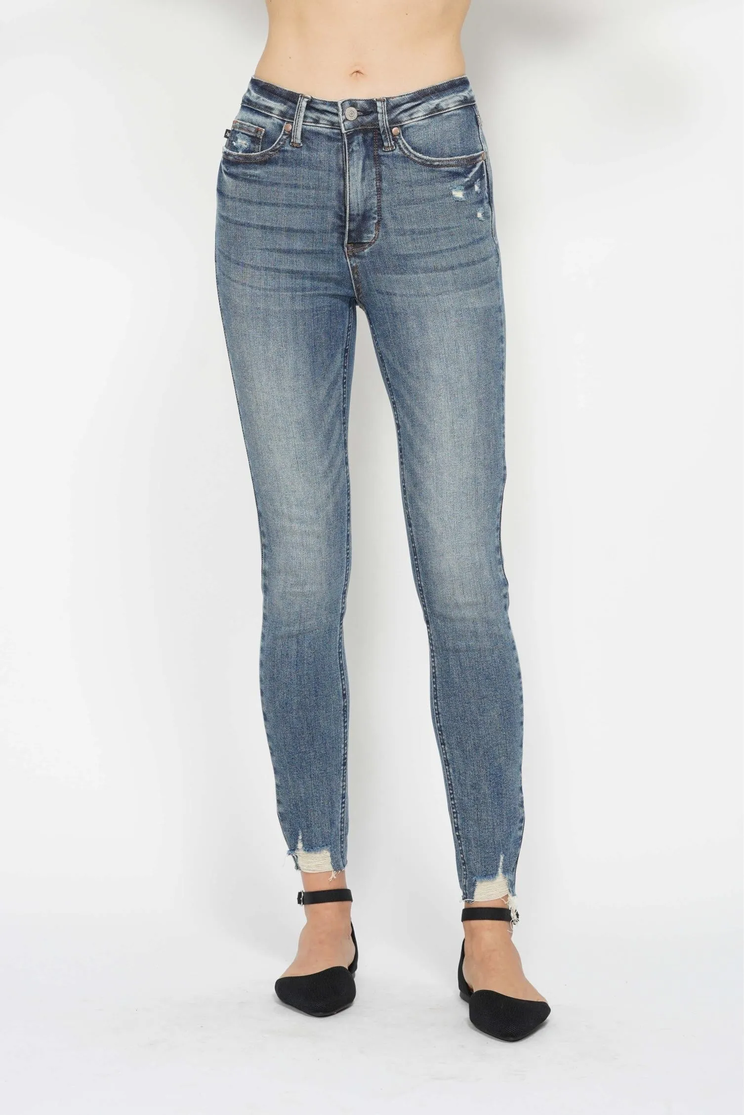 HW Vintage Wash Hem Destroy Skinny JB123