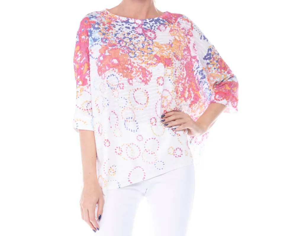 Jeyda Top in Springtime Bubbles Print