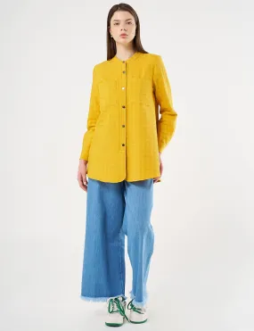 Judge Collar Embossed Tunic Mustard