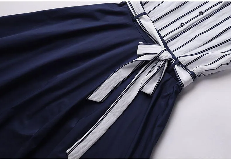Korean Dress Blue & White Style