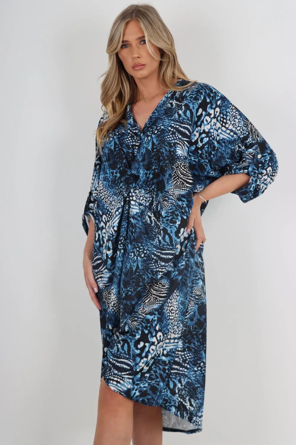 Made In Italy Knot Tunic Midi Dress