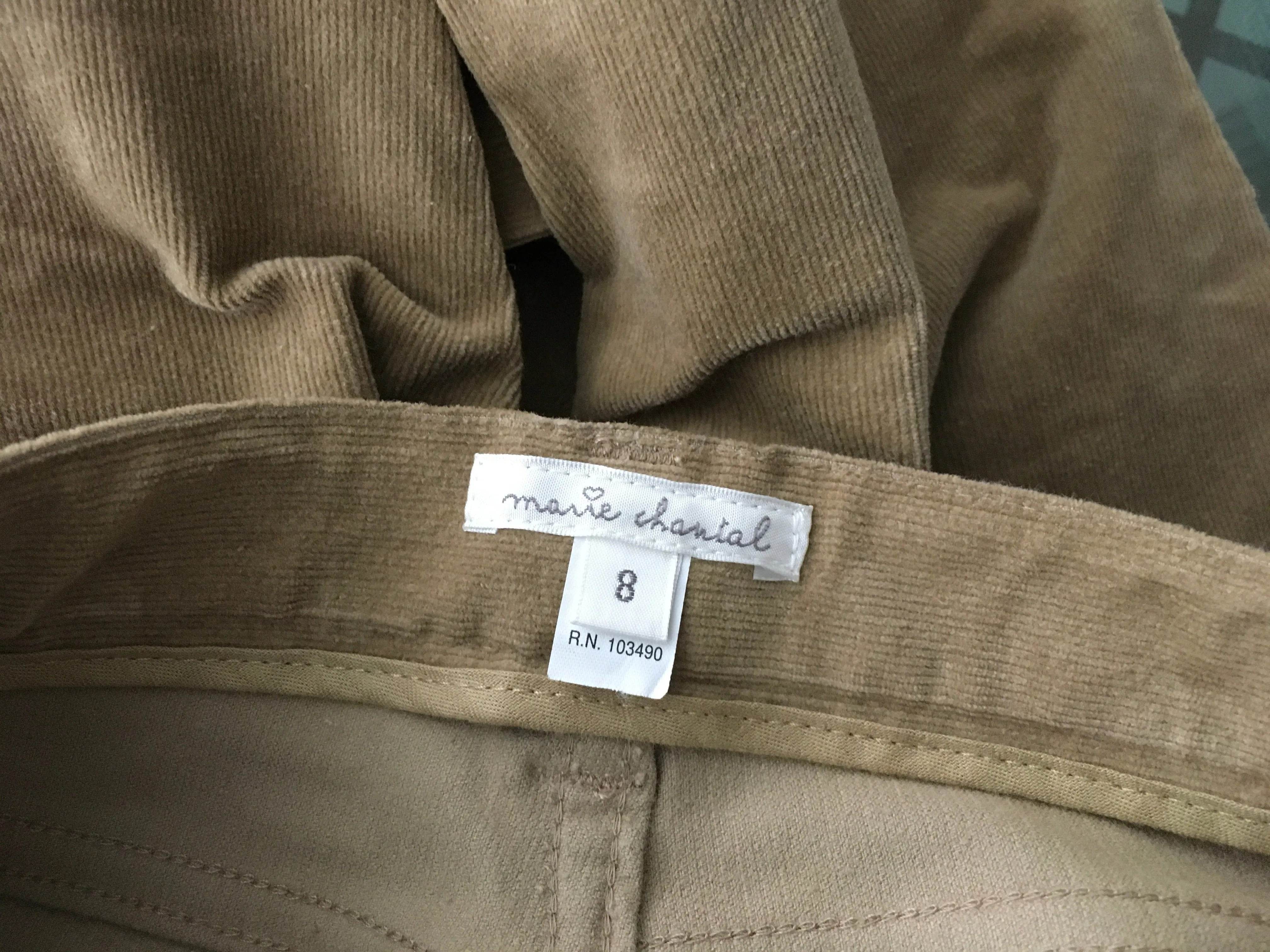 Marie Chantal BOYS' BEIGE CORDUROY CORD TROUSERS PANTS 8 Years old children