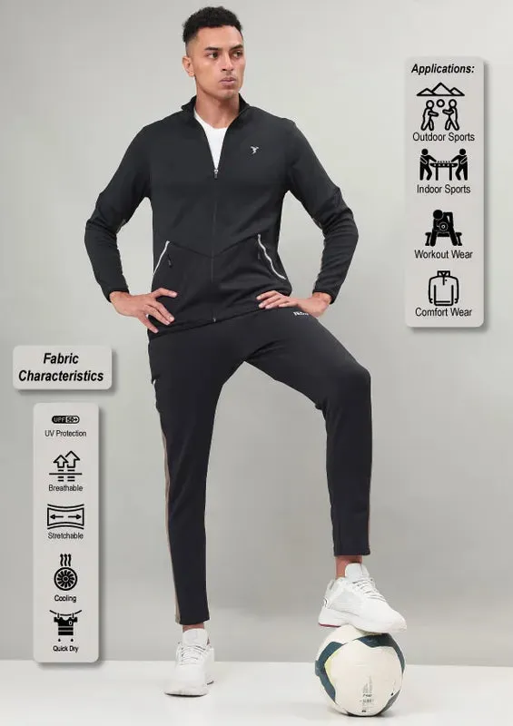 Men Solid Slim Fit Mock Neck Jacket with ELASTO PLUS