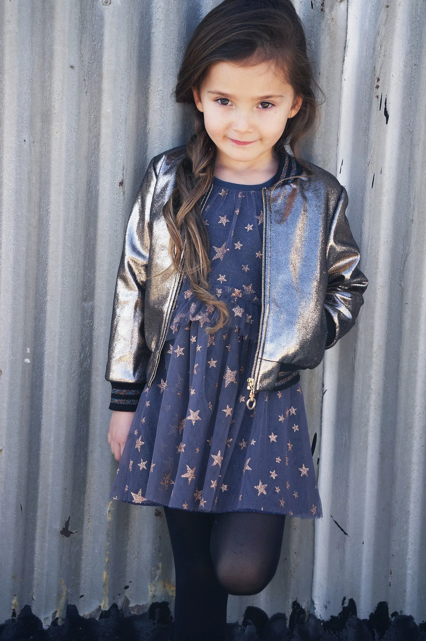 Metallic Bomber Jacket (A29276)