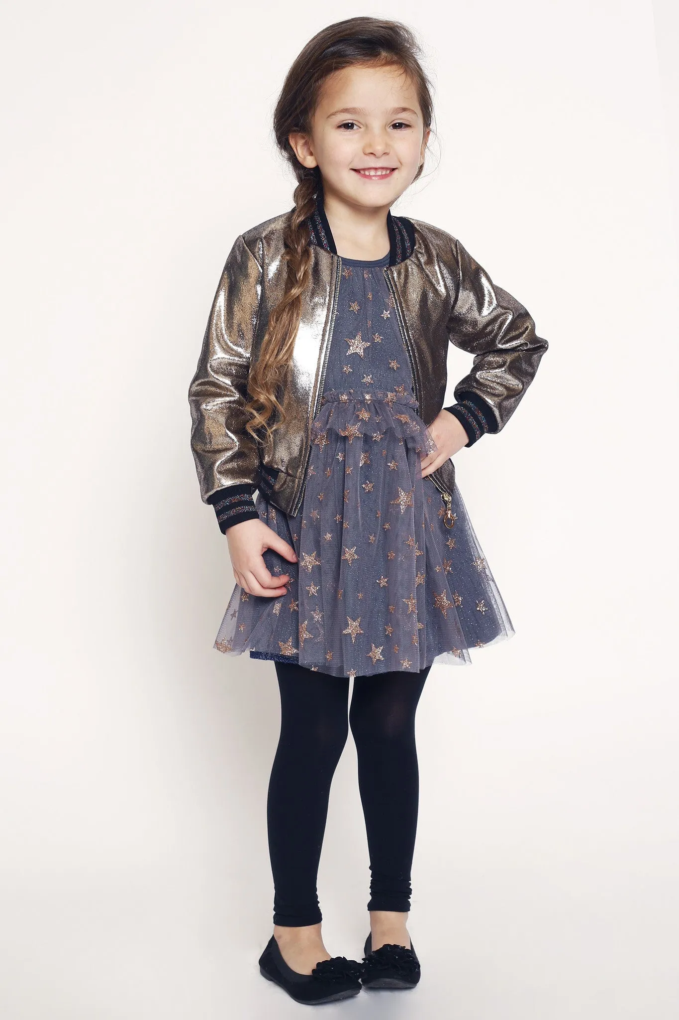 Metallic Bomber Jacket (A29276)