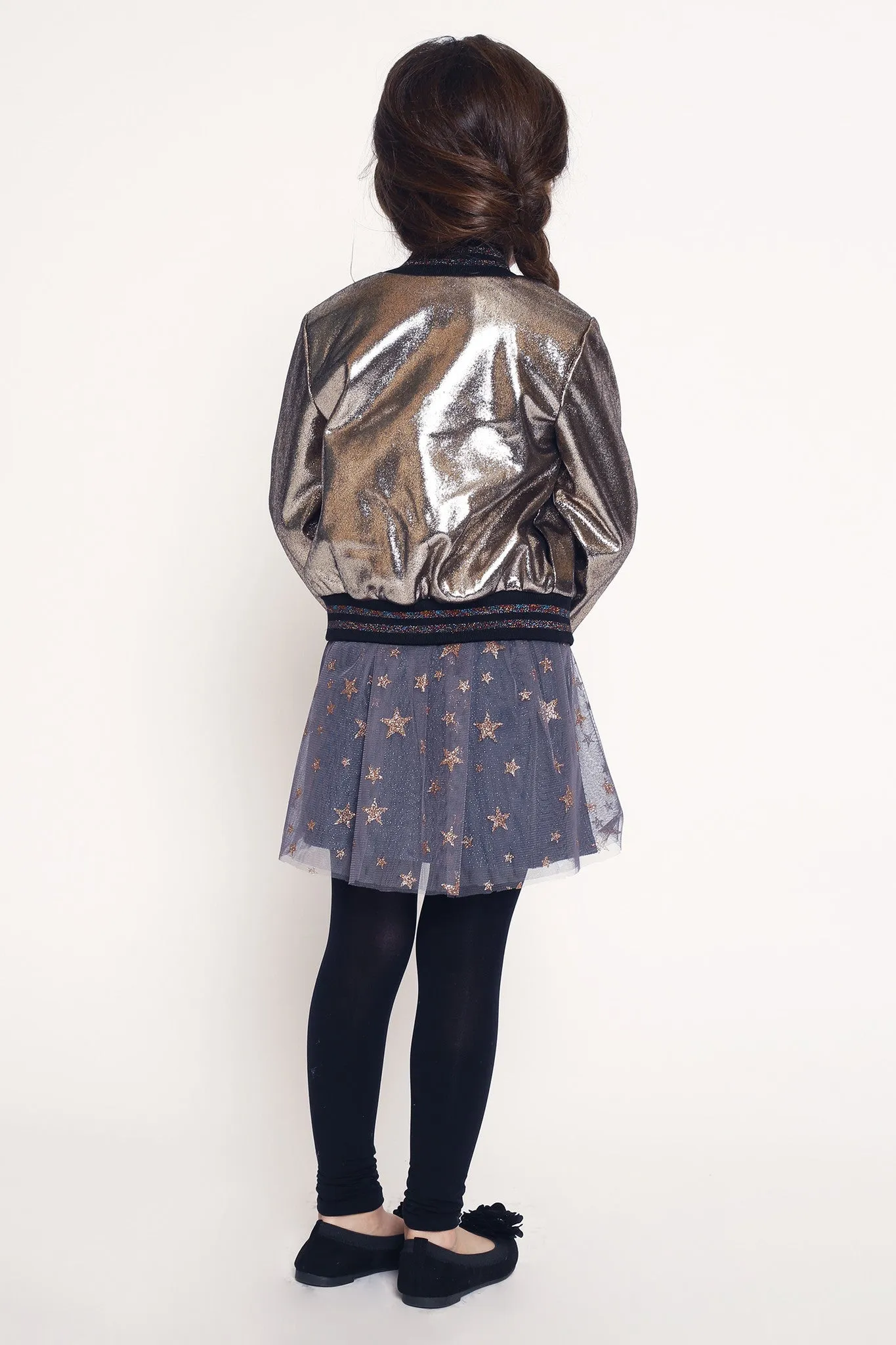 Metallic Bomber Jacket (A29276)