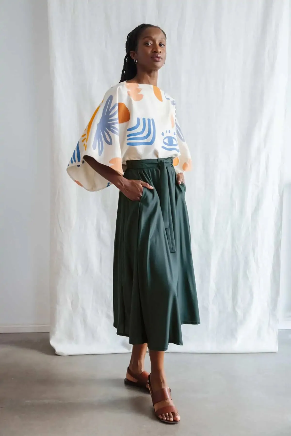 modal skirt - sahil - forrest green