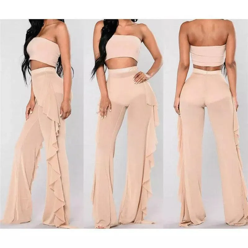 New Mesh Folds See-through Beach Pants Swimwear Pants