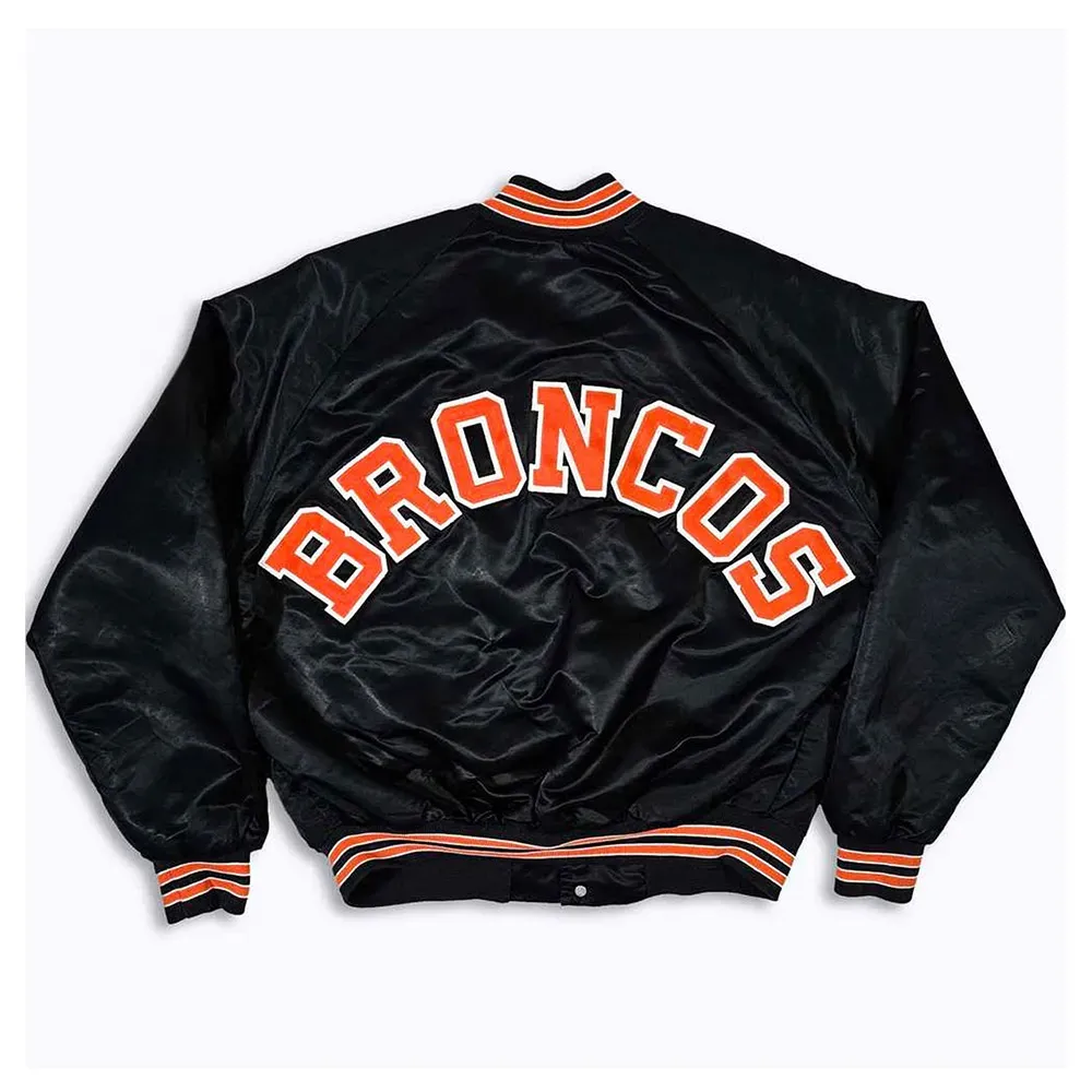NFL 80’s Denver Broncos Black Bomber Jacket