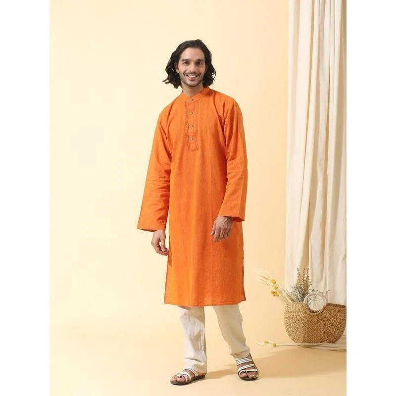 Orange Men Nehru Jacket