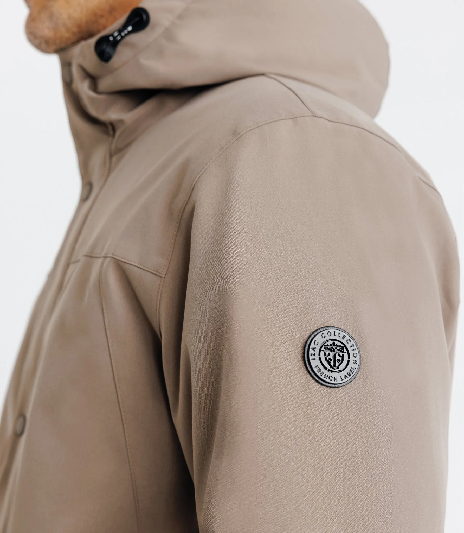 Parka à capuche taupe