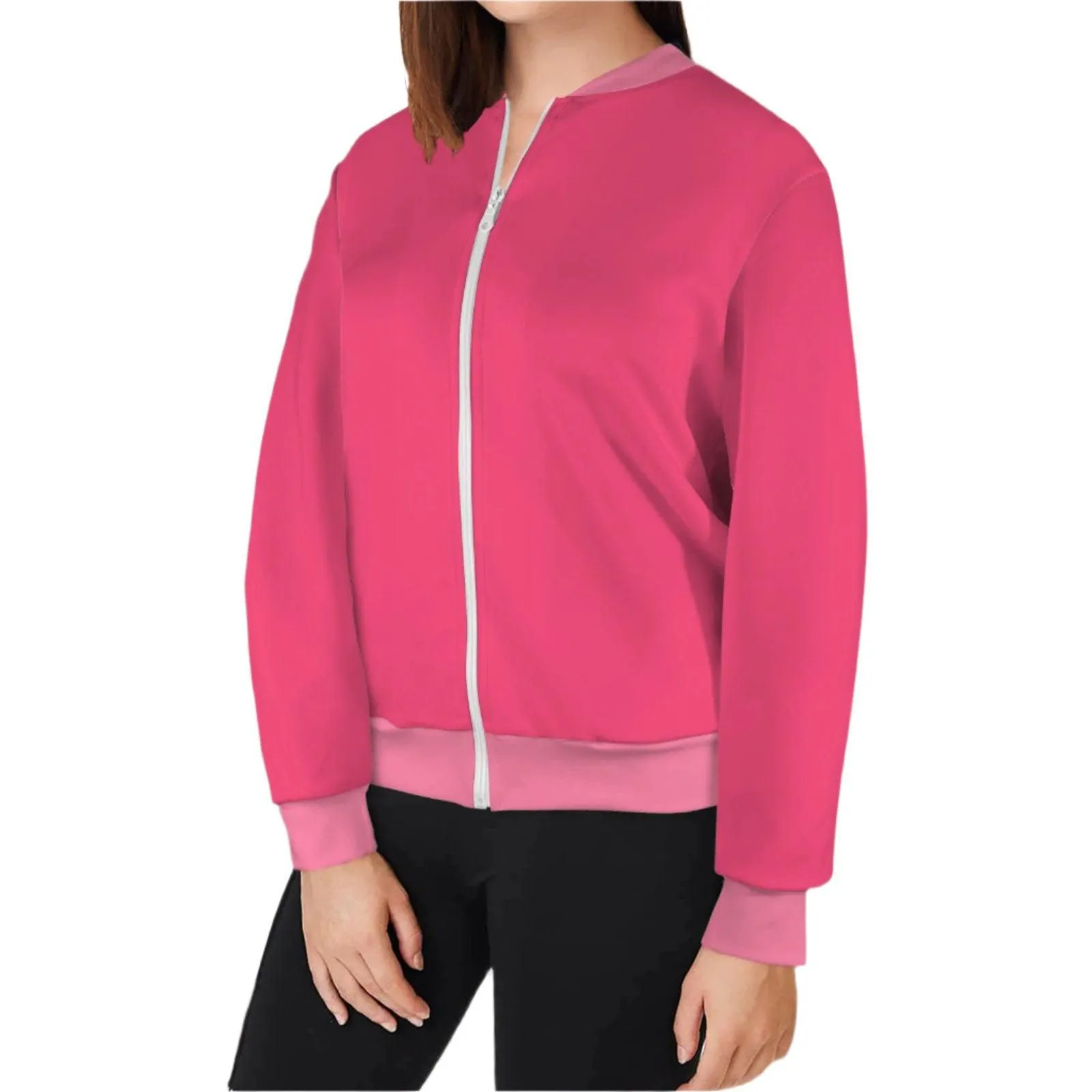 Perl Red Casual Lightweight Bomber Jacket