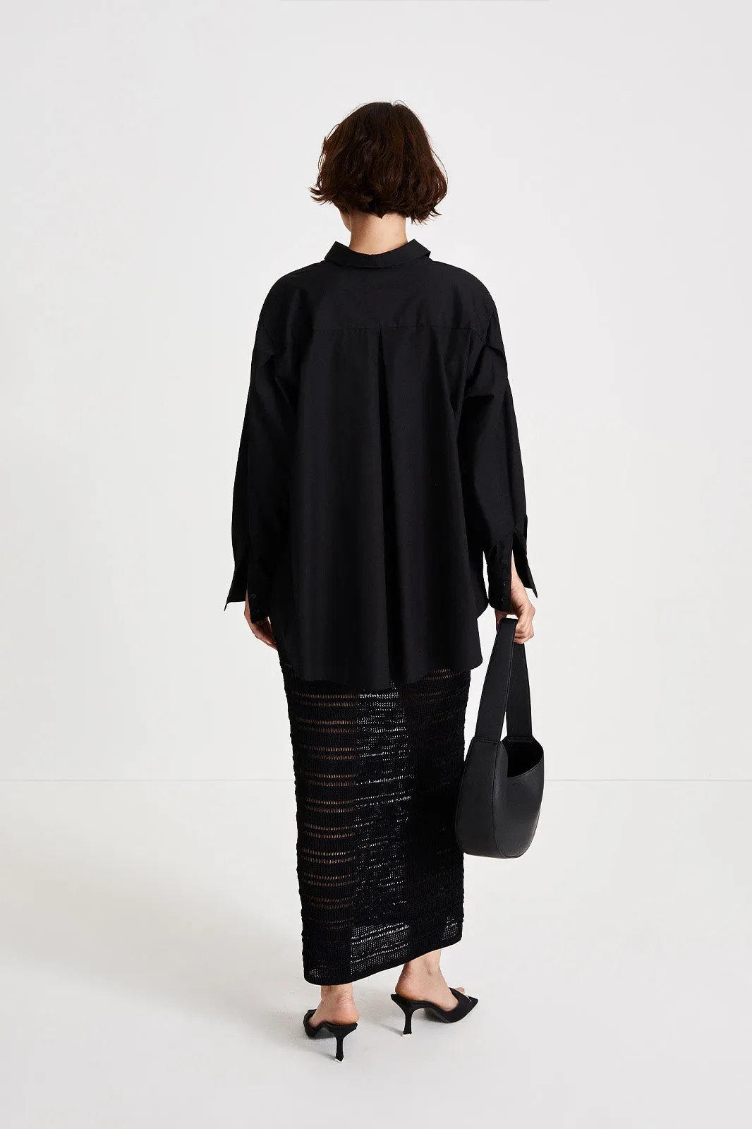 PERLA CROCHET SKIRT - BLACK